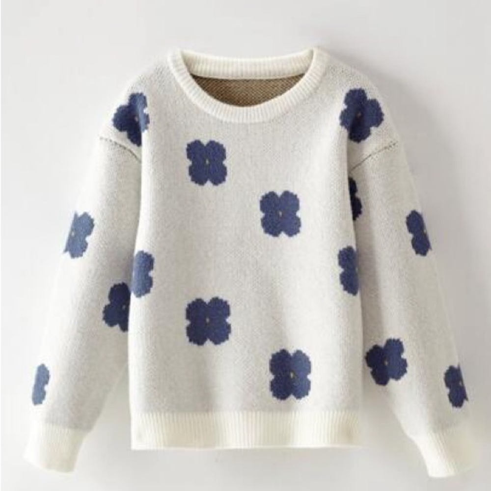 Shein Floral Patterned Oversized Sweater Size Medium